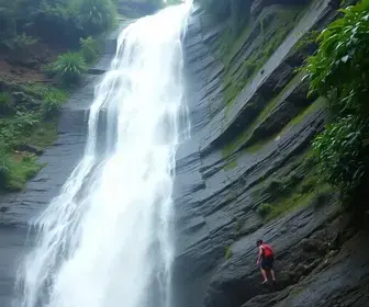 queda na Cachoeira da Limeira